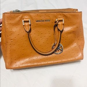 Michael Kors Ostrich Satchel Crossbody Bag